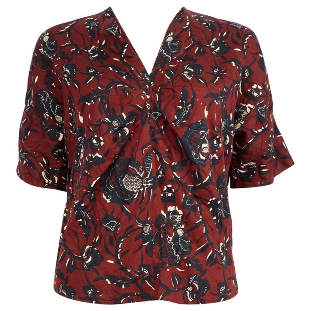 Isabel Marant Isabel Marant √âtoile Burgundy Floral Print Blouse Size 34/US XS